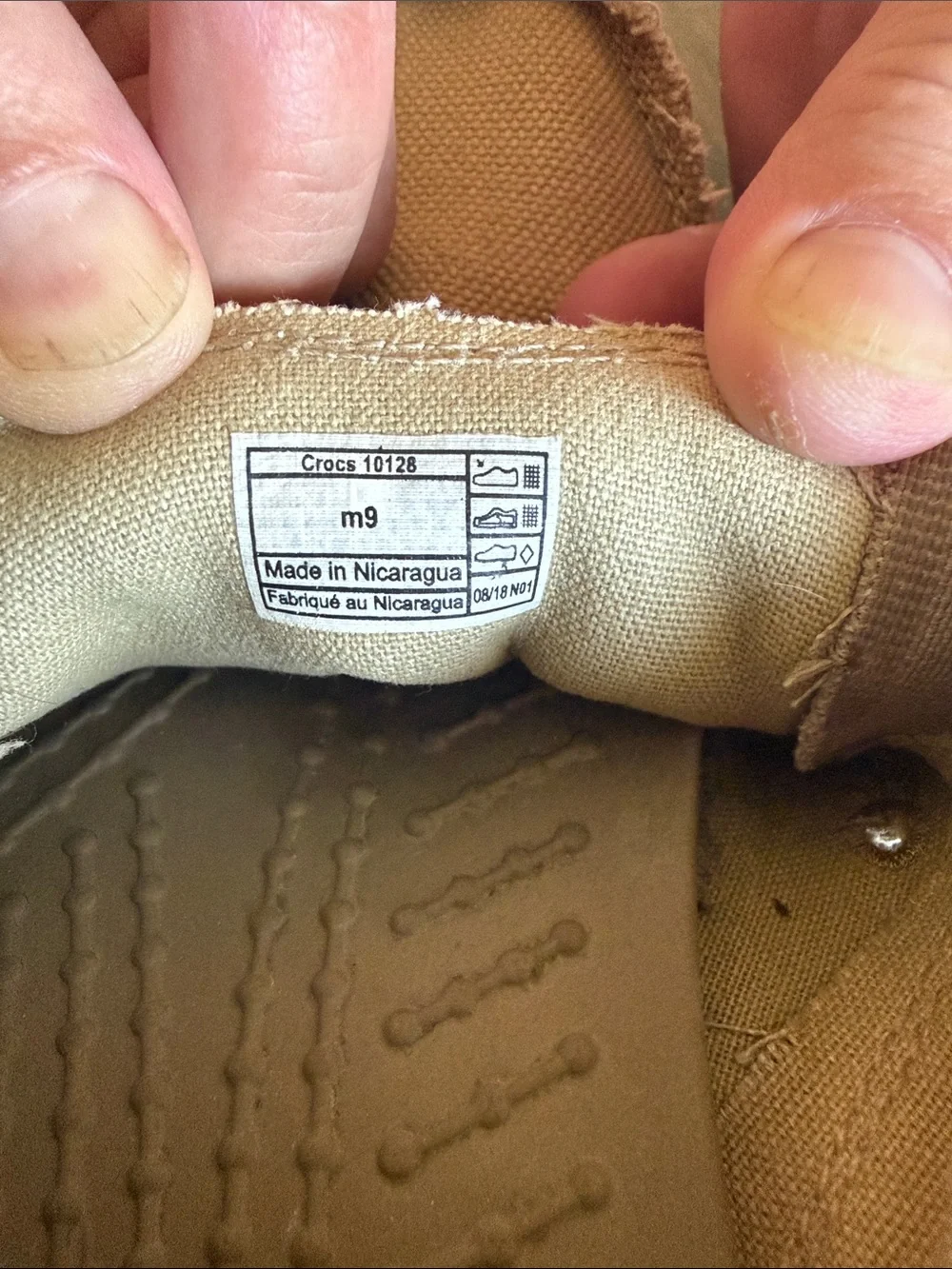 Crocs Casual Slip-On Canvas Shoes in Tan